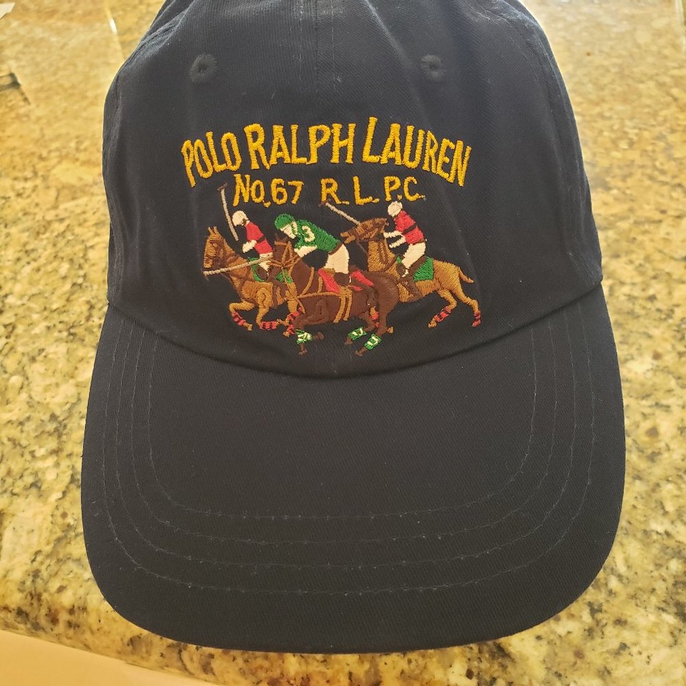 POLO RALPH LAUREN MEN'S NAVY 3 POLO PLAYER/PONY LOGOS BALL CAP HAT OSFA …
